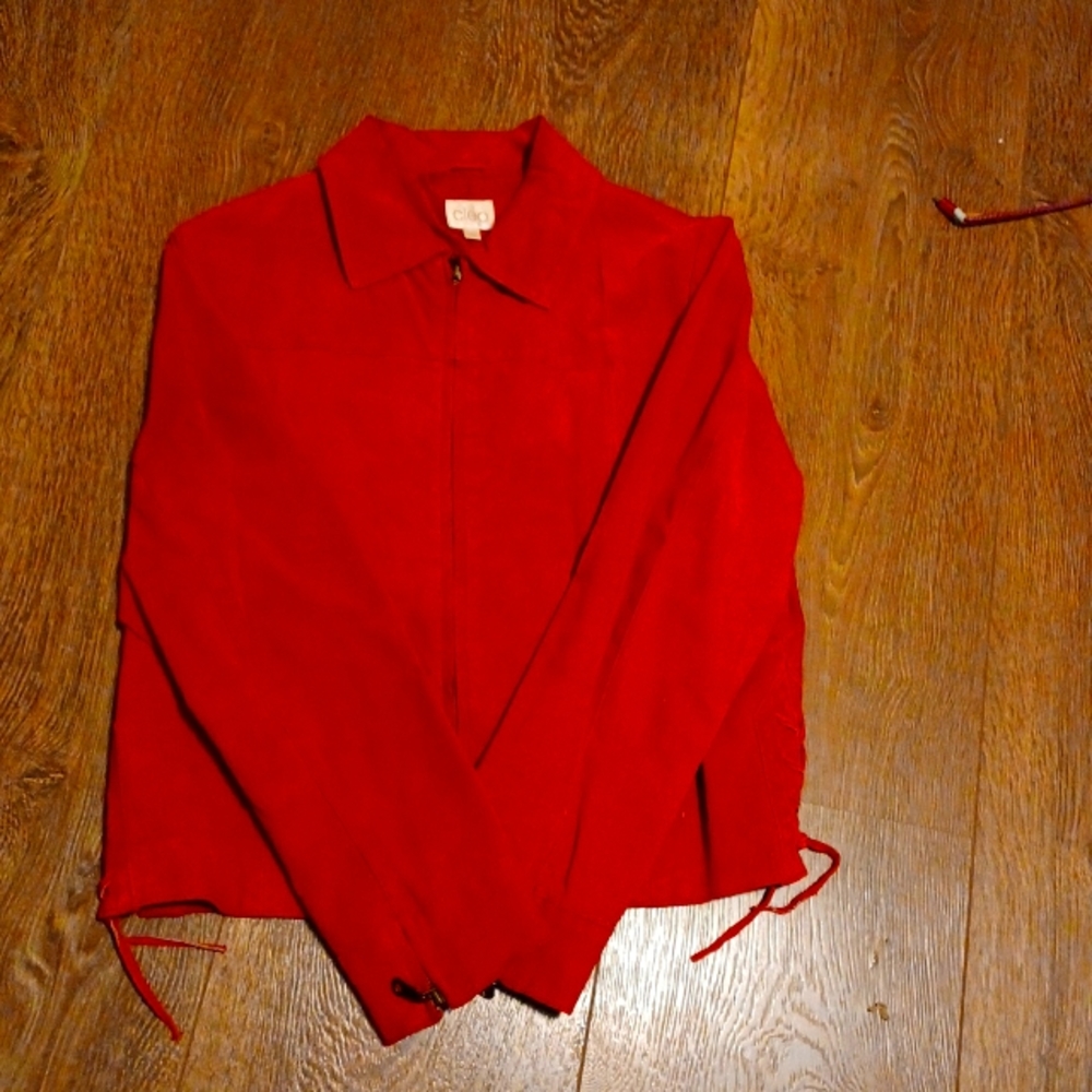 Cloe suede red jacket size medium EUC